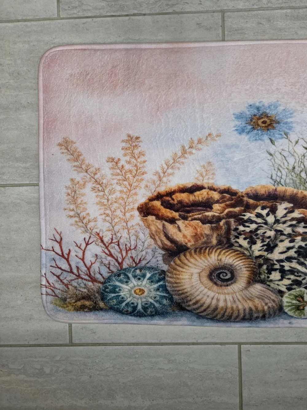 Seahorse Coastal Memory Foam Bath Mat - Multicolor